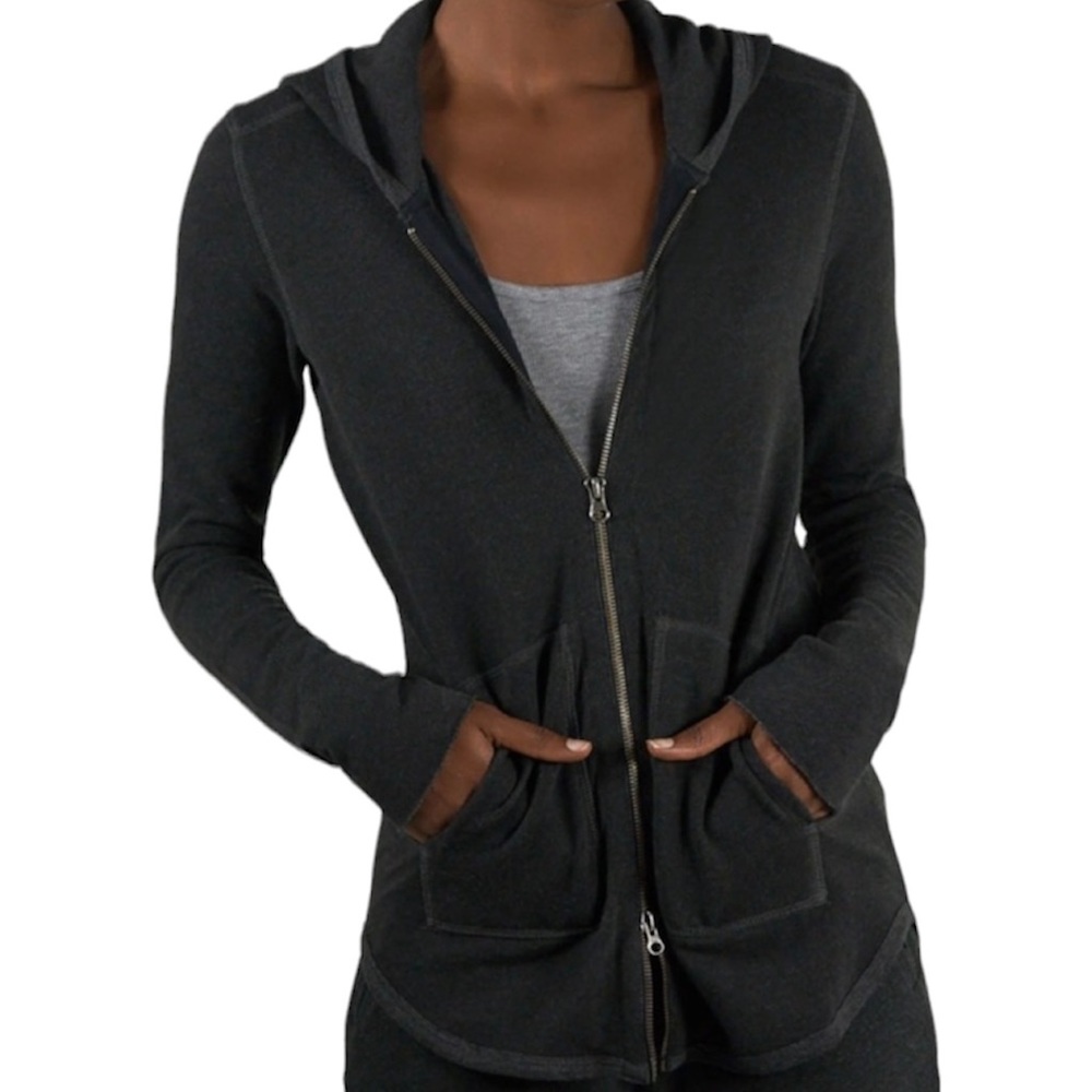 ATM Anthony Thomas Melillo Gray Zip-Up Terry Hoodie Sweatshirt